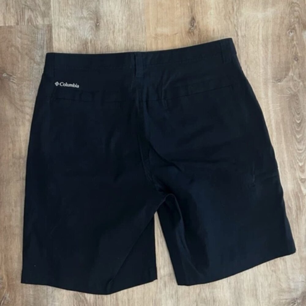 COLUMBIA Men’s 36 Golf Outdoor Long Casual Flat Front Sunshade Black Shorts - Picture 4 of 4